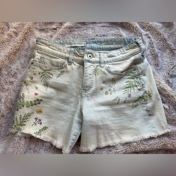 Anthropologie floral Print Denim Shorts - Picture 1 of 4